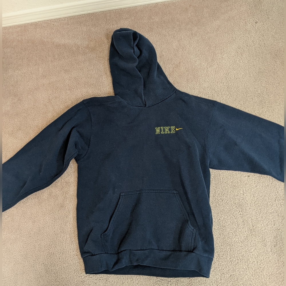 Nike boys hooded sweatshirt in Navy, L, very good condition